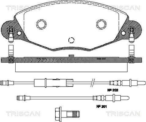 Triscan 8110 28018 - Комплект спирачно феродо, дискови спирачки vvparts.bg