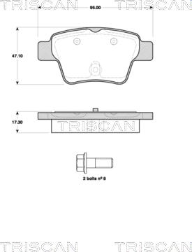 Triscan 8110 28039 - Комплект спирачно феродо, дискови спирачки vvparts.bg