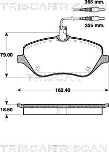 Triscan 8110 28037 - Комплект спирачно феродо, дискови спирачки vvparts.bg