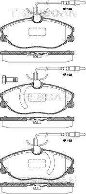 Triscan 8110 28023 - Комплект спирачно феродо, дискови спирачки vvparts.bg