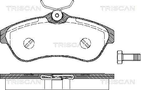 Triscan 8110 28027 - Комплект спирачно феродо, дискови спирачки vvparts.bg