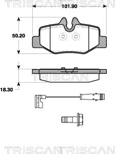 Triscan 8110 23043 - Комплект спирачно феродо, дискови спирачки vvparts.bg