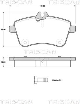 Triscan 8110 23053 - Комплект спирачно феродо, дискови спирачки vvparts.bg