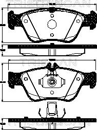 Triscan 8110 23057 - Комплект спирачно феродо, дискови спирачки vvparts.bg