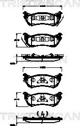 Triscan 8110 23033 - Комплект спирачно феродо, дискови спирачки vvparts.bg