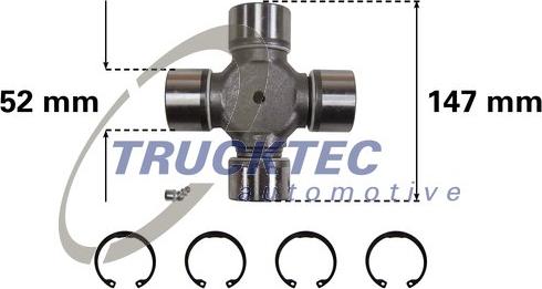 Trucktec Automotive 05.34.002 - Шарнирно съединение, карданен вал vvparts.bg