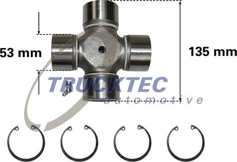 Trucktec Automotive 01.34.013 - Шарнирно съединение, карданен вал vvparts.bg