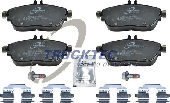 Trucktec Automotive 02.35.433 - Комплект спирачно феродо, дискови спирачки vvparts.bg