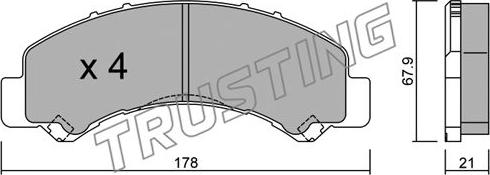Trusting 941.0 - Комплект спирачно феродо, дискови спирачки vvparts.bg