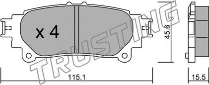 Trusting 955.0 - Комплект спирачно феродо, дискови спирачки vvparts.bg