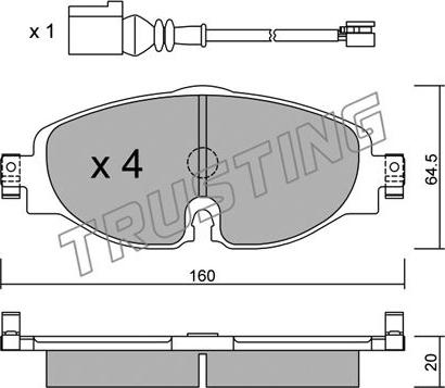 Trusting 966.0W - Комплект спирачно феродо, дискови спирачки vvparts.bg