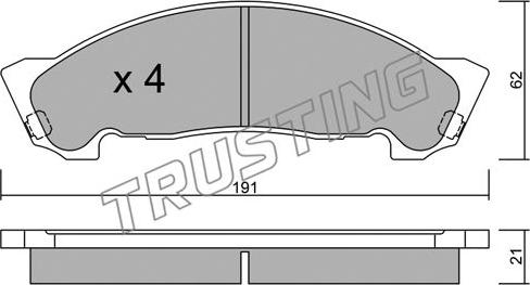 Trusting 988.0 - Комплект спирачно феродо, дискови спирачки vvparts.bg