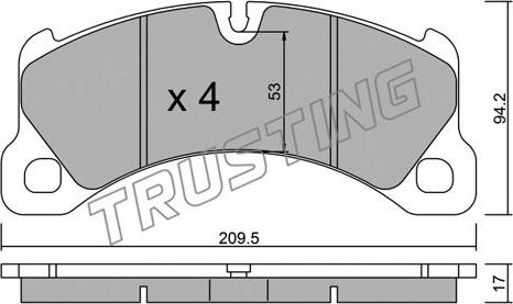 Trusting 972.0 - Комплект спирачно феродо, дискови спирачки vvparts.bg