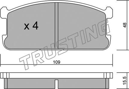 Trusting 496.0 - Комплект спирачно феродо, дискови спирачки vvparts.bg