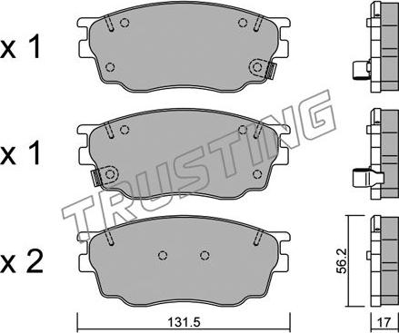 Trusting 491.0 - Комплект спирачно феродо, дискови спирачки vvparts.bg