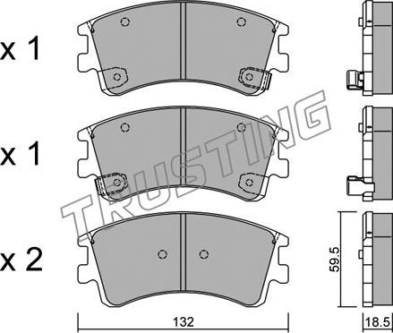 Trusting 492.0 - Комплект спирачно феродо, дискови спирачки vvparts.bg