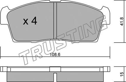 Trusting 455.0 - Комплект спирачно феродо, дискови спирачки vvparts.bg