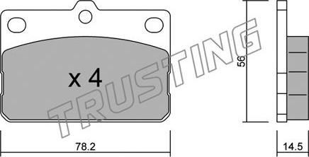 Trusting 456.0 - Комплект спирачно феродо, дискови спирачки vvparts.bg