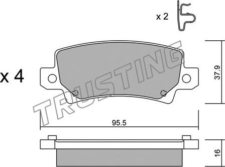 Trusting 463.0 - Комплект спирачно феродо, дискови спирачки vvparts.bg