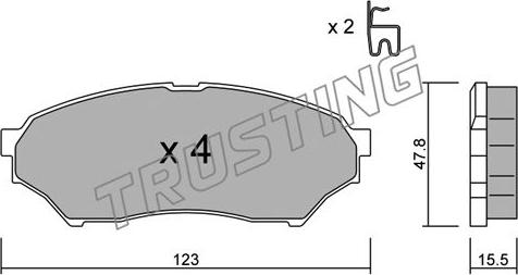 Trusting 412.0 - Комплект спирачно феродо, дискови спирачки vvparts.bg