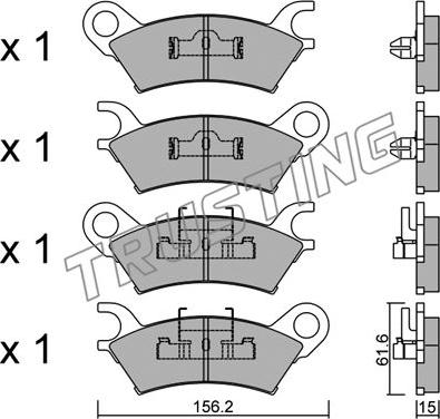 Trusting 485.0 - Комплект спирачно феродо, дискови спирачки vvparts.bg