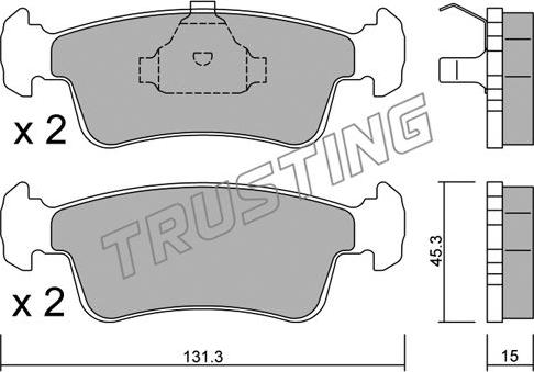 Trusting 435.0 - Комплект спирачно феродо, дискови спирачки vvparts.bg