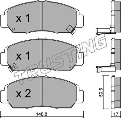 Trusting 478.0 - Комплект спирачно феродо, дискови спирачки vvparts.bg