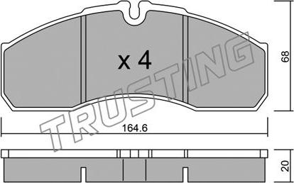 Trusting 594.3 - Комплект спирачно феродо, дискови спирачки vvparts.bg