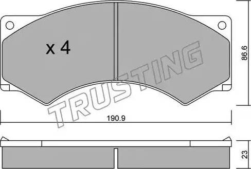 Trusting 595.0 - Комплект спирачно феродо, дискови спирачки vvparts.bg