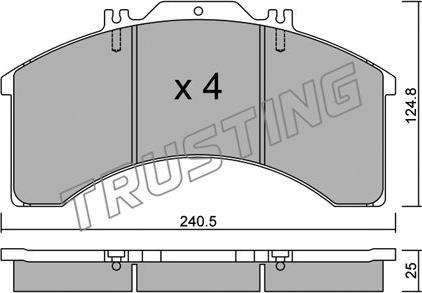 Trusting 597.0 - Комплект спирачно феродо, дискови спирачки vvparts.bg