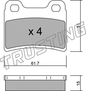 Trusting 551.0 - Комплект спирачно феродо, дискови спирачки vvparts.bg