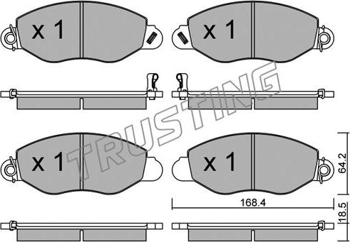 Trusting 552.0 - Комплект спирачно феродо, дискови спирачки vvparts.bg