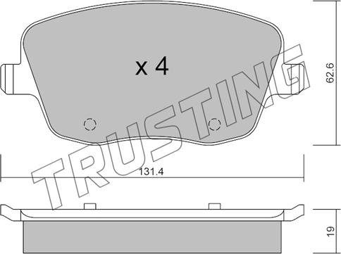 Trusting 563.0 - Комплект спирачно феродо, дискови спирачки vvparts.bg