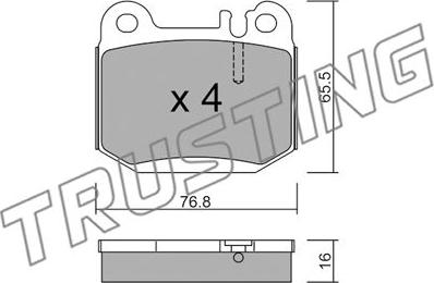 Trusting 580.0 - Комплект спирачно феродо, дискови спирачки vvparts.bg