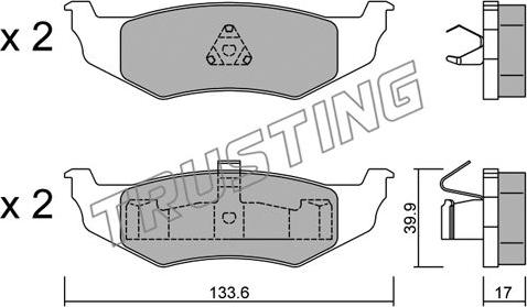 Trusting 538.0 - Комплект спирачно феродо, дискови спирачки vvparts.bg