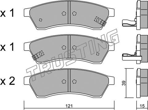 Trusting 526.1 - Комплект спирачно феродо, дискови спирачки vvparts.bg