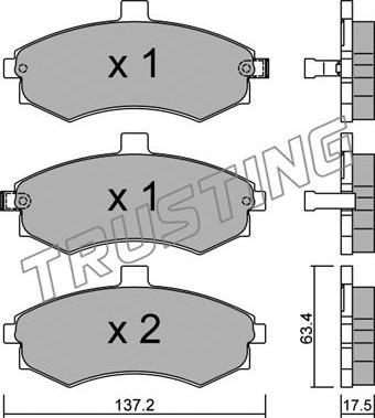 Trusting 520.0 - Комплект спирачно феродо, дискови спирачки vvparts.bg