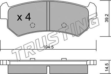 Trusting 527.0 - Комплект спирачно феродо, дискови спирачки vvparts.bg