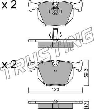 Trusting 576.0 - Комплект спирачно феродо, дискови спирачки vvparts.bg