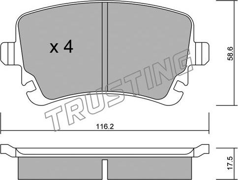 Trusting 570.2 - Комплект спирачно феродо, дискови спирачки vvparts.bg