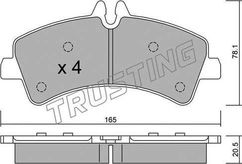 Trusting 690.0 - Комплект спирачно феродо, дискови спирачки vvparts.bg