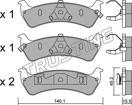 Trusting 644.0 - Комплект спирачна челюст vvparts.bg