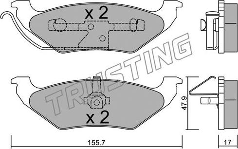 Trusting 640.0 - Комплект спирачна челюст vvparts.bg