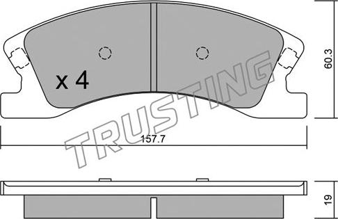 Trusting 642.0 - Комплект спирачно феродо, дискови спирачки vvparts.bg