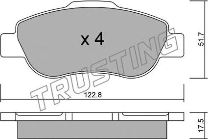 Trusting 654.0 - Комплект спирачна челюст vvparts.bg