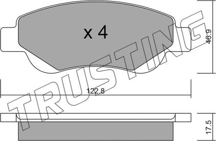 Trusting 653.0 - Комплект спирачна челюст vvparts.bg