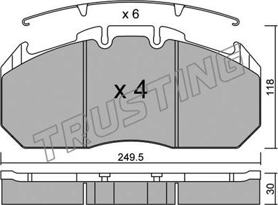 Trusting 603.0 - Комплект спирачна челюст vvparts.bg