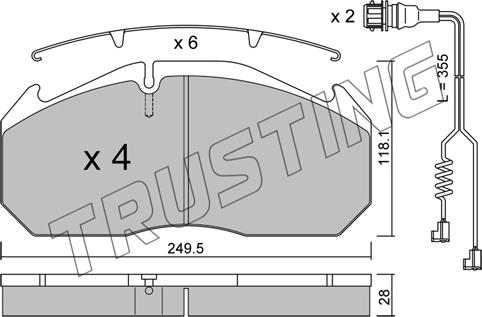 Trusting 602.4W - Комплект спирачно феродо, дискови спирачки vvparts.bg