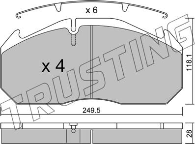 Trusting 602.0 - Комплект спирачна челюст vvparts.bg