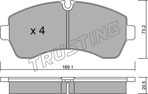 Trusting 689.0 - Комплект спирачно феродо, дискови спирачки vvparts.bg